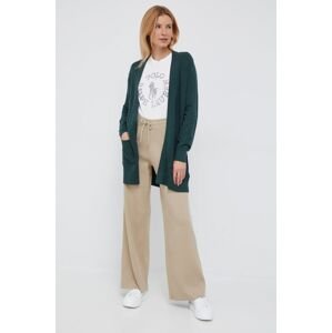 Kalhoty Tommy Hilfiger dámské, béžová barva