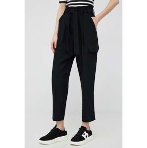 Kalhoty Dkny dámské, černá barva, kapsáče, high waist