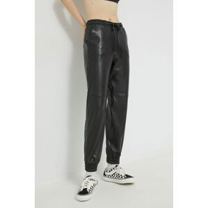 Kalhoty Abercrombie & Fitch dámské, černá barva, high waist