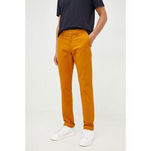 Kalhoty Tommy Hilfiger pánské, hnědá barva, ve střihu chinos