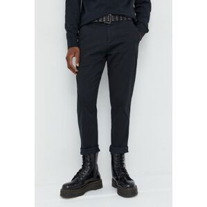 Kalhoty Abercrombie & Fitch pánské, černá barva, ve střihu chinos