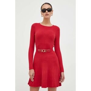 Šaty Guess červená barva, mini