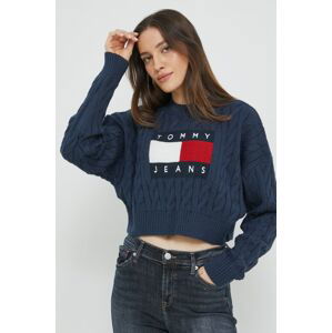 Svetr Tommy Jeans dámský, tmavomodrá barva,