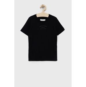 Dětské tričko Abercrombie & Fitch černá barva, s aplikací