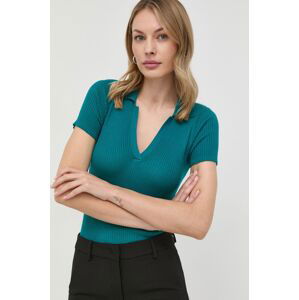 Tričko MAX&Co. zelená barva, s límečkem