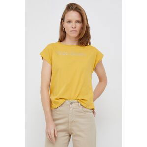 Bavlněné tričko Pepe Jeans žlutá barva