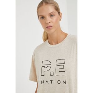 Bavlněné tričko P.E Nation béžová barva