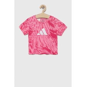 Dětské tričko adidas Performance růžová barva