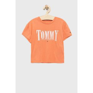 Dětské tričko Tommy Hilfiger oranžová barva