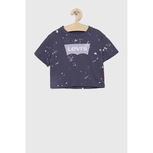 Dětské bavlněné tričko Levi's tmavomodrá barva