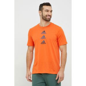 Tréninkové tričko adidas Performance Design to Move oranžová barva, s potiskem