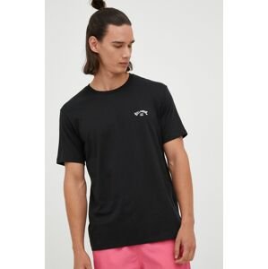 Bavlněné tričko Billabong černá barva, s aplikací
