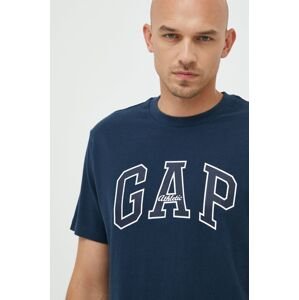 Bavlněné tričko GAP tmavomodrá barva