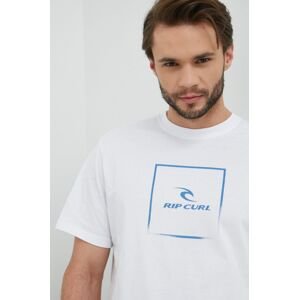 Bavlněné tričko Rip Curl Corp Icon Tee bílá barva, s potiskem