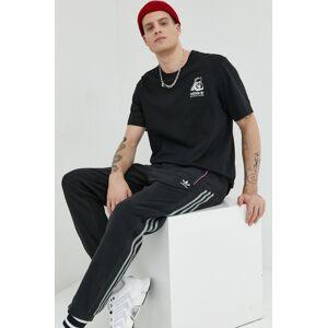 Bavlněné tričko adidas Originals černá barva, s aplikací