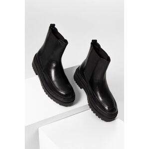 Semišové kotníkové boty Answear Lab dámské, černá barva, na platformě