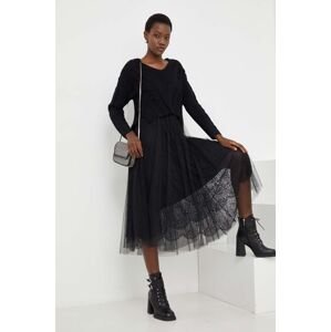 Šaty a svetr Answear Lab černá barva