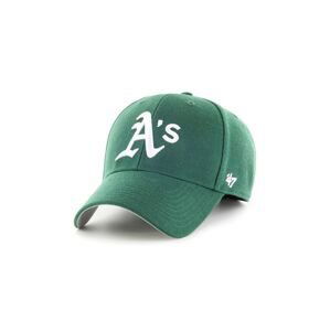 Čepice z vlněné směsi 47brand MLB Oakland Athletics zelená barva, s aplikací, B-MVP18WBV-DGE