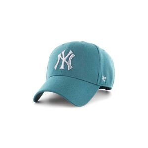 Bavlněná baseballová čepice 47brand Mlb New York Yankees zelená barva, s aplikací