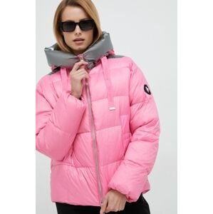 Péřová bunda Mos Mosh dámská, růžová barva, zimní
