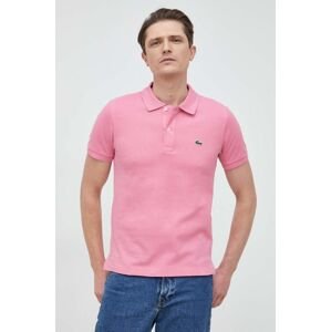 Bavlněné polo tričko Lacoste růžová barva, PH4012-001