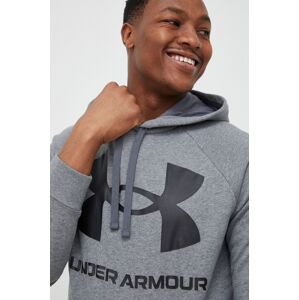 Mikina Under Armour pánská, šedá barva, s kapucí, s potiskem, 1357093-652