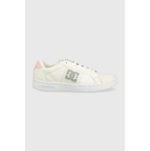 Kožené sneakers boty DC béžová barva