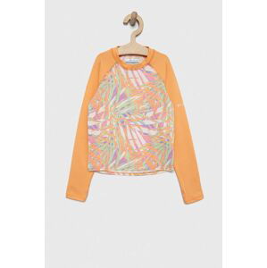 Plavecké tričko s dlouhým rukávem Columbia Sandy Shores Printed LS Sunguard oranžová barva