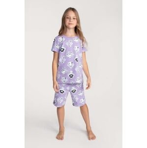 Dětské bavlněné pyžamo Coccodrillo x Looney Tunes fialová barva