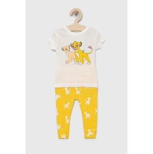 Dětské bavlněné pyžamo GAP žlutá barva