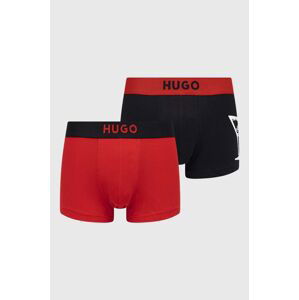 Boxerky HUGO 2-pack pánské, červená barva