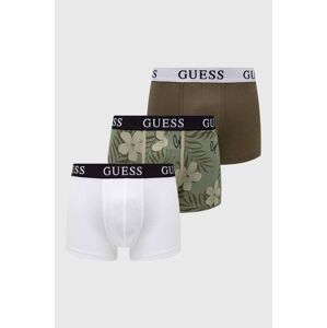 Boxerky Guess 3-pack pánské, zelená barva