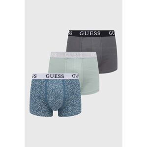 Boxerky Guess 3-pack pánské, zelená barva