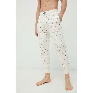Bavlněné pyžamové kalhoty Polo Ralph Lauren béžová barva