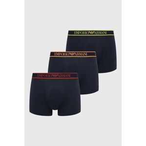 Boxerky Emporio Armani Underwear 3-pack pánské, tmavomodrá barva