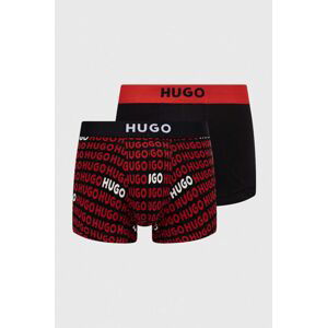 Boxerky HUGO 2-pack pánské, červená barva