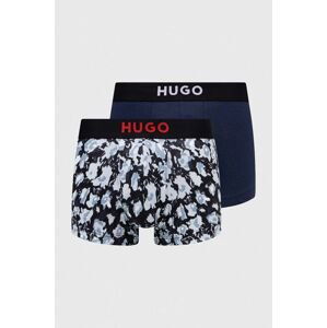 Boxerky HUGO 2-pack pánské, tyrkysová barva