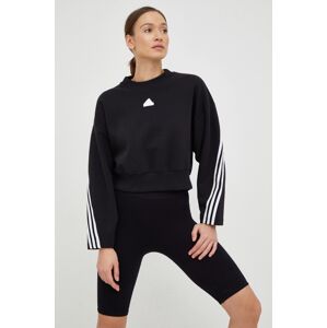 Mikina adidas dámská, černá barva, s aplikací