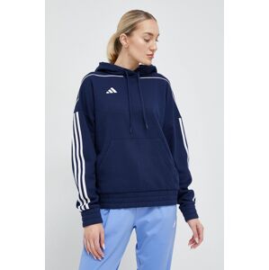 Tepláková mikina adidas Performance Tiro 23 tmavomodrá barva, s kapucí, s aplikací