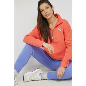 Mikina Under Armour dámská, oranžová barva, s potiskem