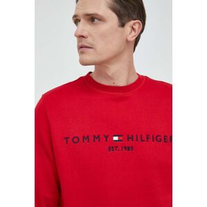 Mikina Tommy Hilfiger pánská, vínová barva, s potiskem