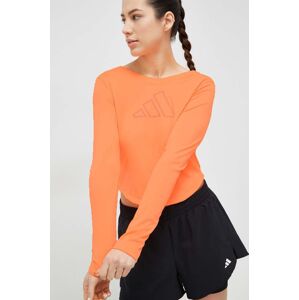 Sportovní dlouhý rukáv adidas Performance Hyperbright oranžová barva