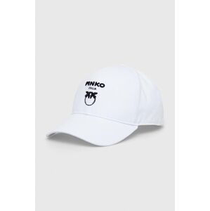Bavlněná baseballová čepice Pinko bílá barva, s aplikací