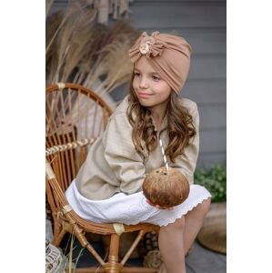 Dětska čepice Jamiks béžová barva, z tenké pleteniny