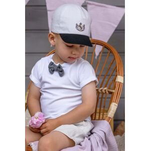 Dětská bavlněná čepice Jamiks HAZEL šedá barva, s potiskem