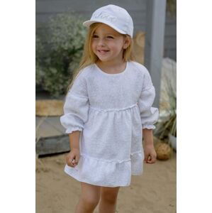 Dětská bavlněná čepice Jamiks SANTIA bílá barva, s aplikací