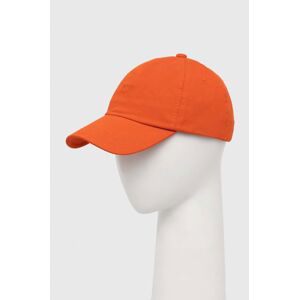 Bavlněná baseballová čepice BOSS BOSS ORANGE oranžová barva