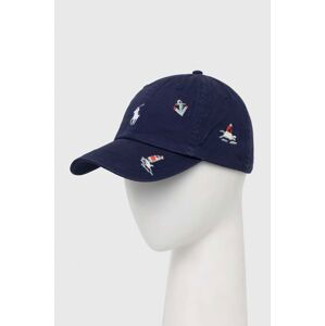 Bavlněná baseballová čepice Polo Ralph Lauren tmavomodrá barva