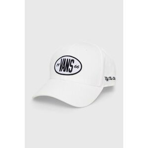 Bavlněná baseballová čepice Vans bílá barva, s potiskem