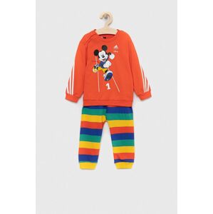 Dětská tepláková souprava adidas x Disney oranžová barva